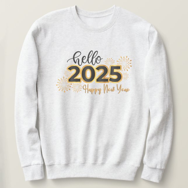 Hej 2025 Gott nytt år Lång Ärmad Tröja (Design framsida)