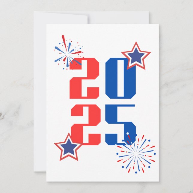 HEJ 2025 Rött och blått Helgdag Julkort (Framsida)