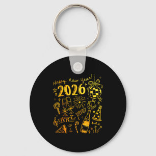 Hej 2026 Disco Boll Coquette Båge Gott Nytt År Nyckelring