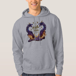 Hej 2026 Dual Dragon Fire Tröja med Huva Hoodie
