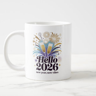 Hej 2026 Firande – Nyår Glänsande Design Jumbo Mugg