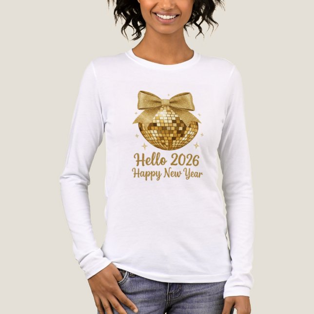 ✨ Hej 2026 Gott Nytt År Disco Ball T-Shirt (Framsida)