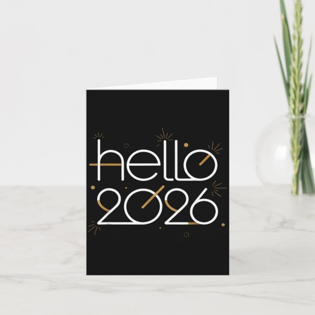 Hej 2026 Gott Nytt År Eldshowfirande  Kort (Framsida)