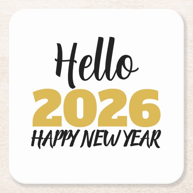 Hej 2026 Gott Nytt År Underlägg Papper Kvadrat (Framsidan)
