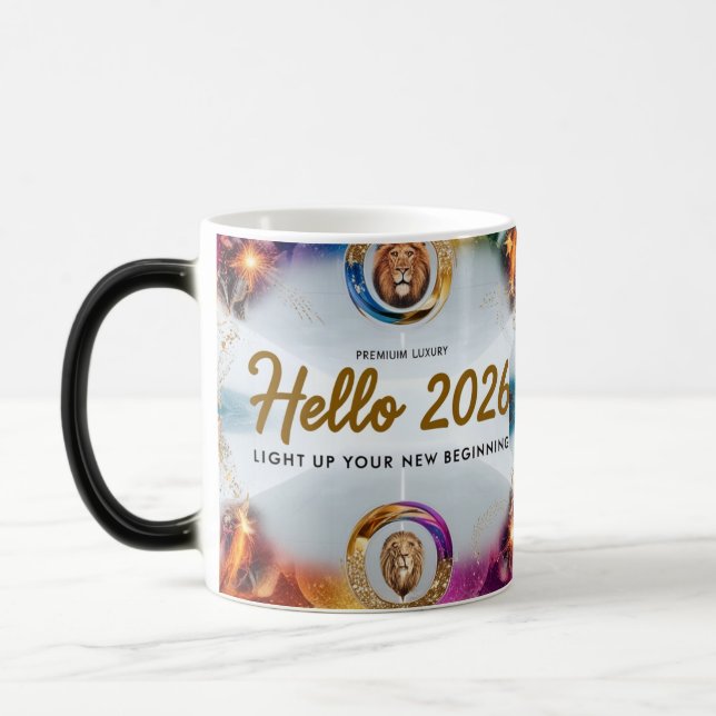Hej 2026 Lejonkungen Premium Färgförändrande Mugg (Vänster)
