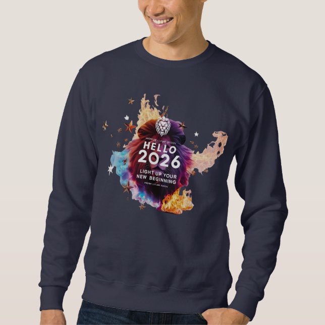 Hej 2026 Minimalistisk Gnist Premium Basic  Lång Ärmad Tröja (Framsida)