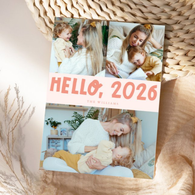 Hej 2026 Typography Fersk Fotografi Julkort (Skapare uppladdad)