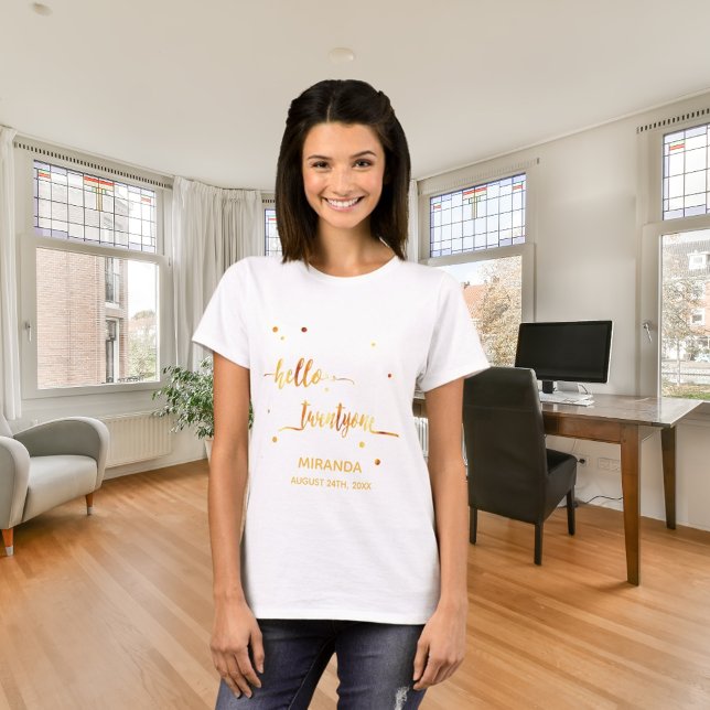 Hej 21:a födelsedag, typografi namn t shirt (Skapare uppladdad)