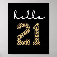 Hej 21 | Utskrift på 21:a födelsedag av cheetah