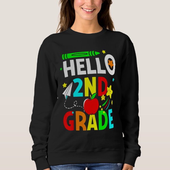 Hej 2:a andra klass tillbaka till skolan första da t shirt (Framsida)