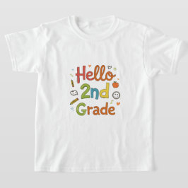 Hej 2:a Klass | Cute Doodle Art for Back 2 School T Shirt