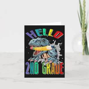 Hej 2:a Klass Dinosaur Back to school Kort