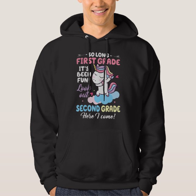 Hej 2:a Klass-läraren Student Back to school Uni Hoodie (Framsida)