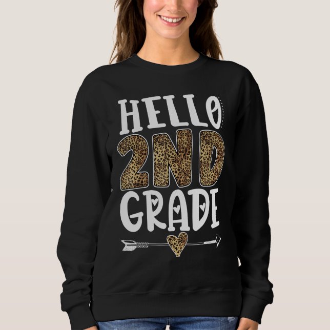 Hej 2:a Klass Leopard andra Klass-lärarexamen Stud T Shirt (Framsida)