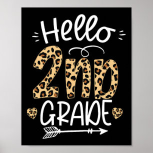 Hej 2:a Klass Leopard Teacher Studenter tillbaka t Poster