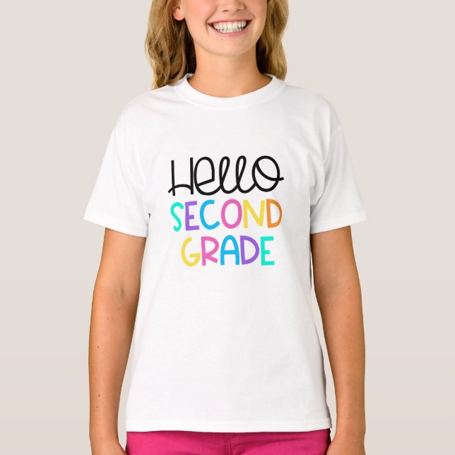 Hej 2 Klass första skoldagen T Shirt (Framsida)