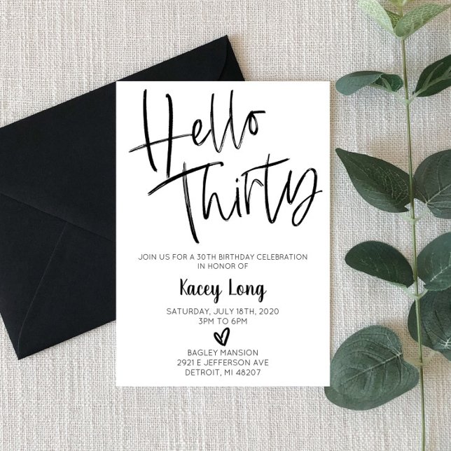 Hej 30 30års födelsedag-inbjudan inbjudningar (Skapare uppladdad)