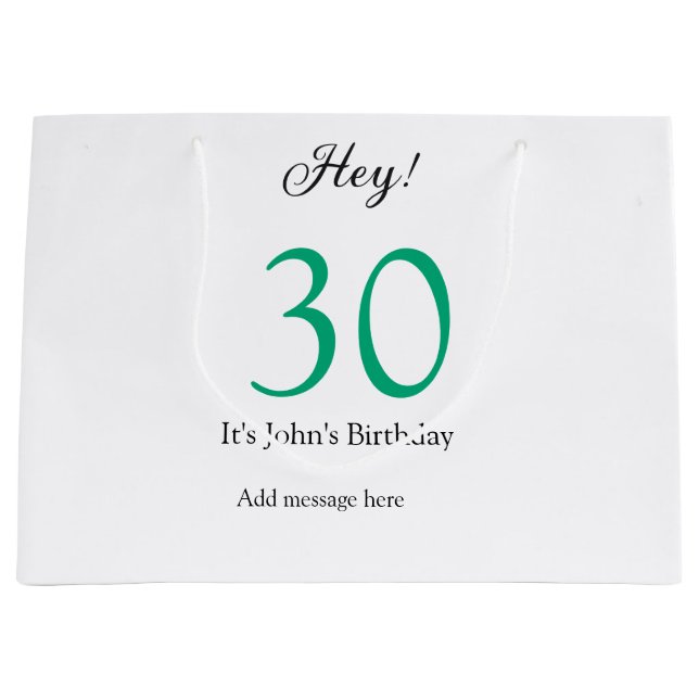 Hej 30-årsdag grön svart fet bokstav nam (Framsidan)