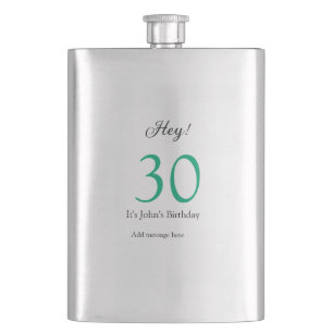 Hej 30-årsdag grön svart fet bokstav nam fickplunta
