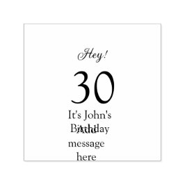 Hej 30-årsdag grön svart fet bokstav nam självfärgande stämpel