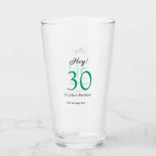 Hej 30-årsdag grön svart fet bokstav namn glaskopp