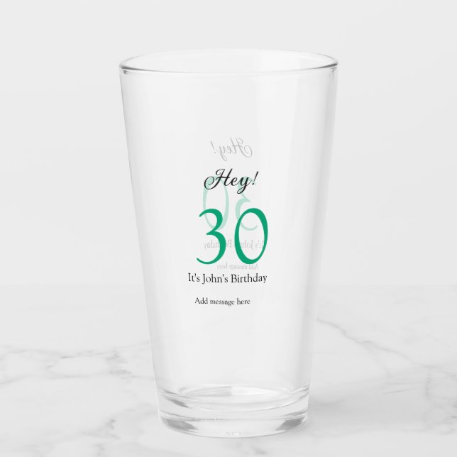 Hej 30-årsdag grön svart fet bokstav namn glaskopp (Framsida)