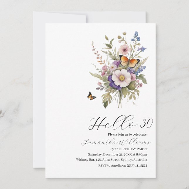 Hej 30 enkel inbjudan till vuxen 30års födelsedag (Framsida)