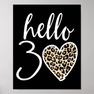 Hej 30 presenter Hjärta Leopard 30 år Festa 30-års Poster