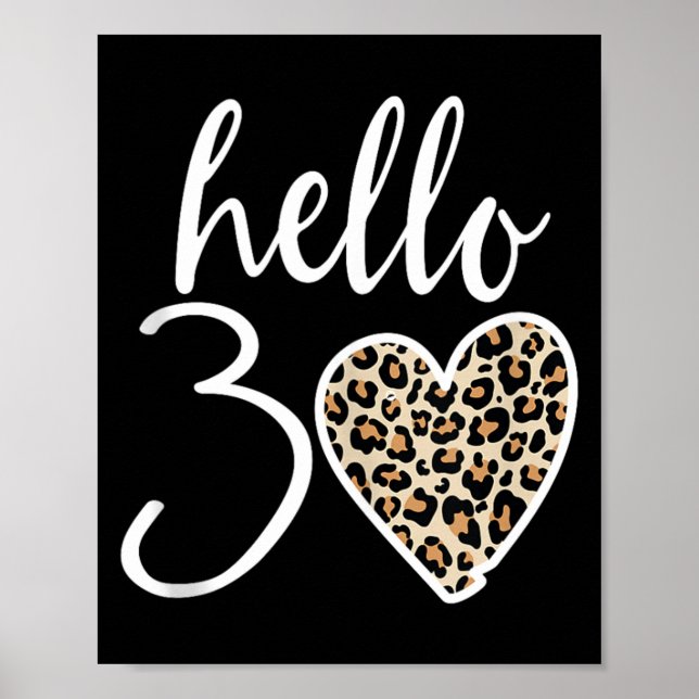 Hej 30 presenter Hjärta Leopard 30 år Festa 30-års Poster (Framsidan)