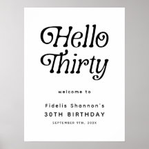Hej 30 Retro 30års födelsedag Välkomstskylt