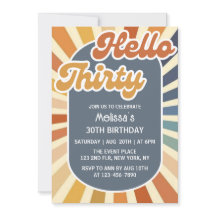 Hej 30 Retro Sol Groovy Wave Birthday