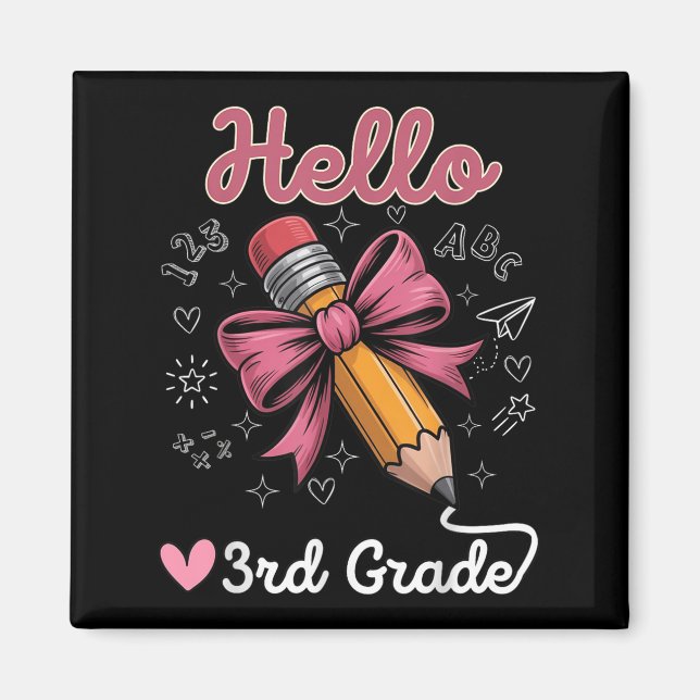 Hej 3:e Klass-kolvblyertspennan Back to school Magnet (Framsidan)