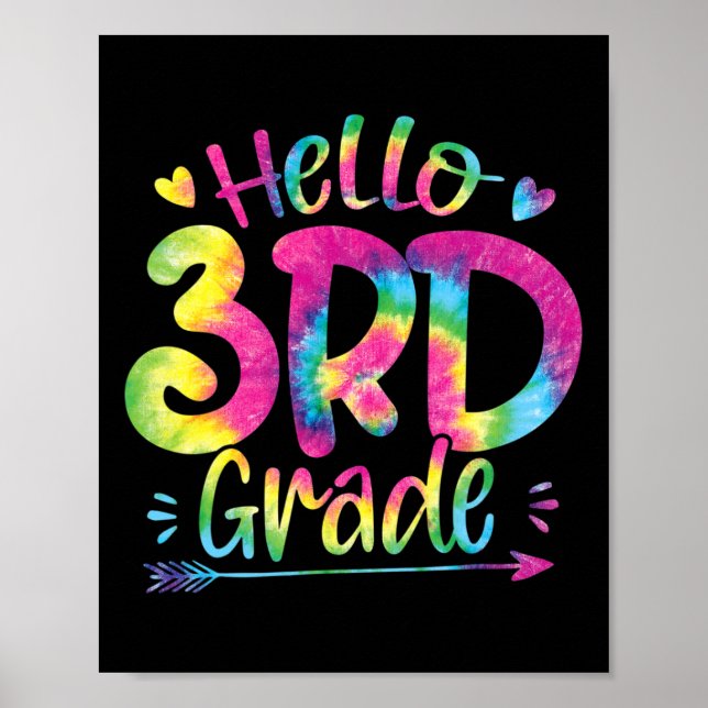 Hej 3:e klass lärare Studenter Tie Dye Byck Till  Poster (Framsidan)