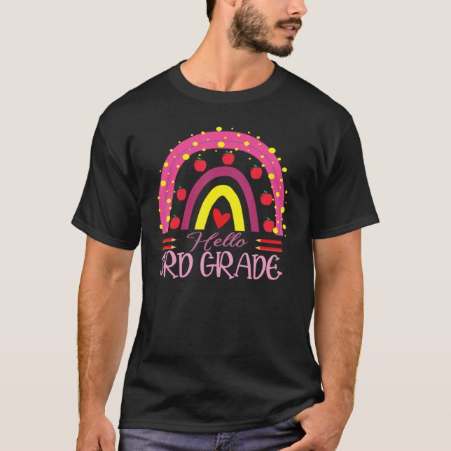 Hej 3:e Klass-läraren Leopard Rainbow tillbaka til T Shirt (Framsida)