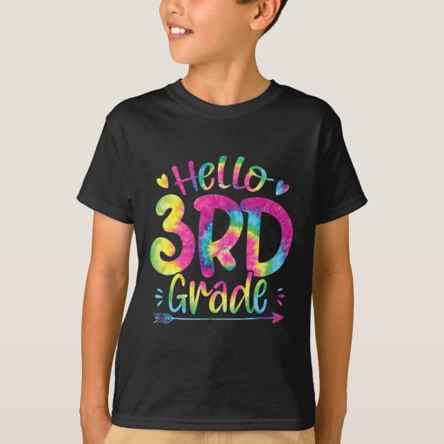 Hej 3:e Klass-lärarna Studenter Tie Dye Tillbaka t Shirt (Framsida)
