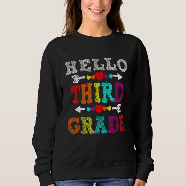 Hej 3:e Klass Regnbåge 3:e Klass Lärarbarn T Shirt (Framsida)