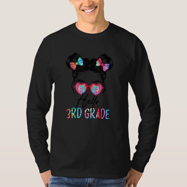 Hej 3:e klass Tofflor Tjejer Tie Dye Söt Bak  T Shirt (Framsida)