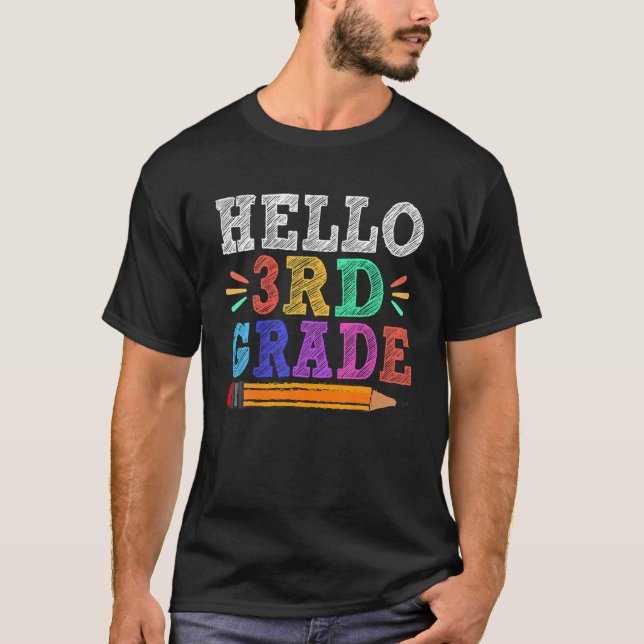 Hej 3Rd Tredje Klass Lärarinna Back to school T Shirt (Framsida)