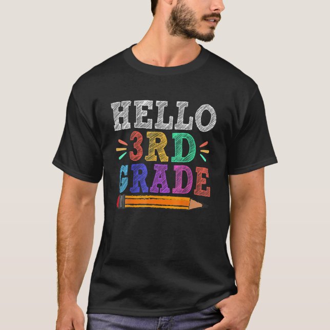 Hej 3Rd Tredje Klass Lärarinna Back to school T Shirt (Framsida)