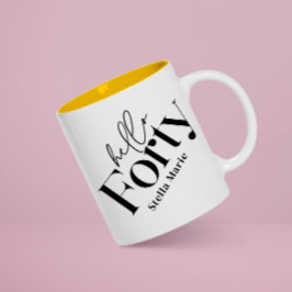 Hej 40-årsdag med minimal elegant mugg