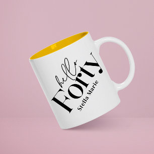 Hej 40-årsdag med minimal elegant mugg