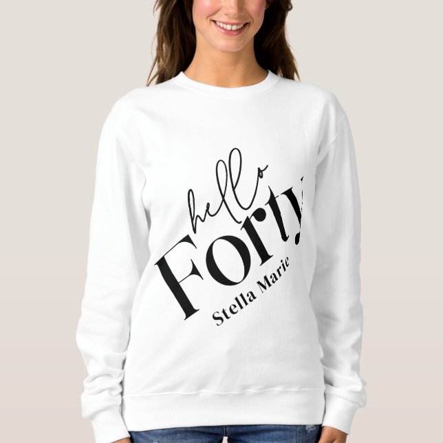 Hej 40-årsdag med minimal elegant t shirt (Framsida)