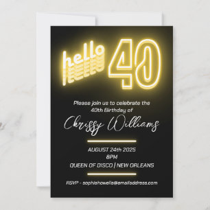 Hej 40 retroaktiv 40-dagarsdag inbjudningar