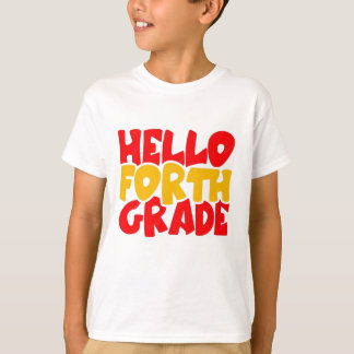Hej 4:e klass design för t-shirt för skolstarten