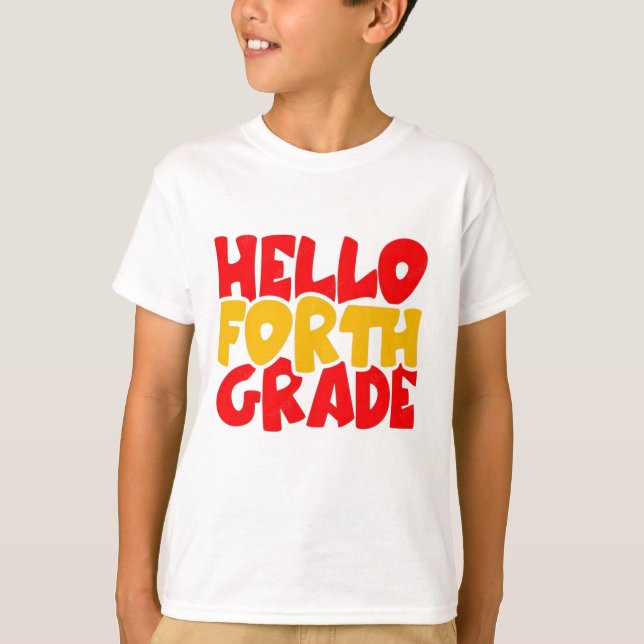 Hej 4:e klass design för t-shirt för skolstarten (Framsida)