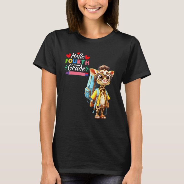Hej 4:e Klass Giraffe T Shirt (Framsida)