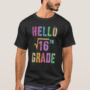 Hej 4:e Klass-kvadratroten 16 Math Stud Squa T Shirt