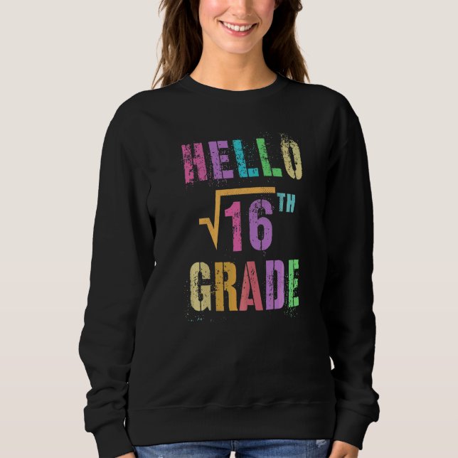 Hej 4:e klass kvadratroten ur 16 Math Stud gänget T Shirt (Framsida)