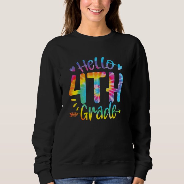 Hej 4:e klass lärare Studenter Tie Dye Tillbaka ti T Shirt (Framsida)