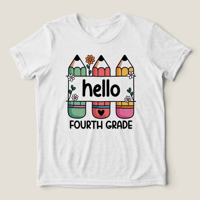 Hej 4:e Klass-lärarpennan T Shirt (Design Framsida)